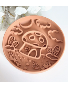 Silikona bļoda DOGGOTIQUE, Slow Feeding, 20x20x3,5cm, brūna