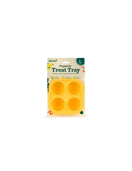 Dog treat mold, WOOF, Pupsicle treat tray, yellow, L