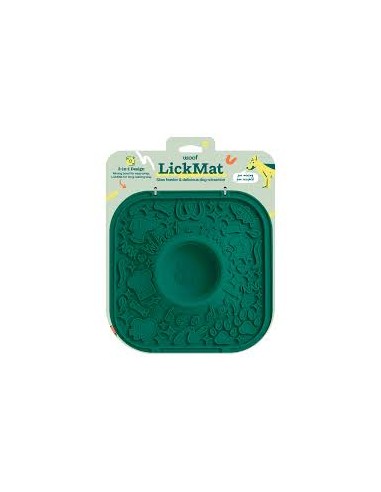 Lick mat WOOF, Slow Feeding, green