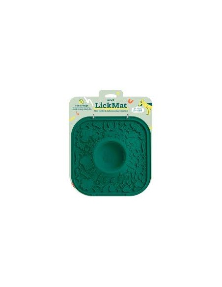 Lick mat WOOF, Slow Feeding, green
