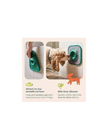 Lick mat WOOF, Slow Feeding, green