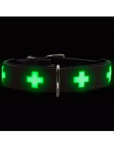 Glow in the dark dog collar, HUNTER, Swiss Glow, M, stone...