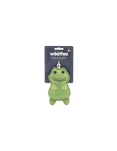Dog toy, WOOFFEE, leather frog, 13 cm.