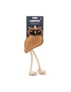 Dog toy, WOOFFEE, leather owl with a rope, 28 cm.