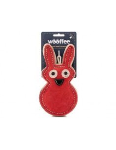 Suņu rotaļlieta, WOOFFEE, ādas priecīgais zaķītis, 18 cm