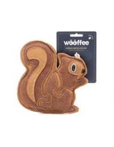 Dog toy, WOOFFEE, leather brown squirrel, 15 cm.