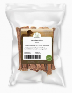 Kārumi suņiem, strausa standziņas, 100 gr. 2