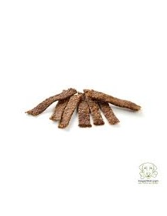 Dog treats, rabbit meat strips, 100 gr.