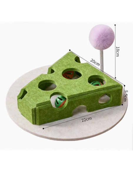 Cat toy, DOGGOTIQUE, cheese box, 22 cm x 20 cm x 5.5 cm, green