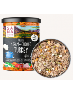 Canned dog food, SANA, turkey with sweet potato, kale and...