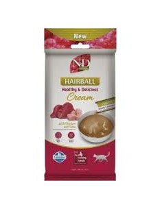Cat treat, N&D, HAIRBALL, with chicken and tuna, 4 x 15 gr.