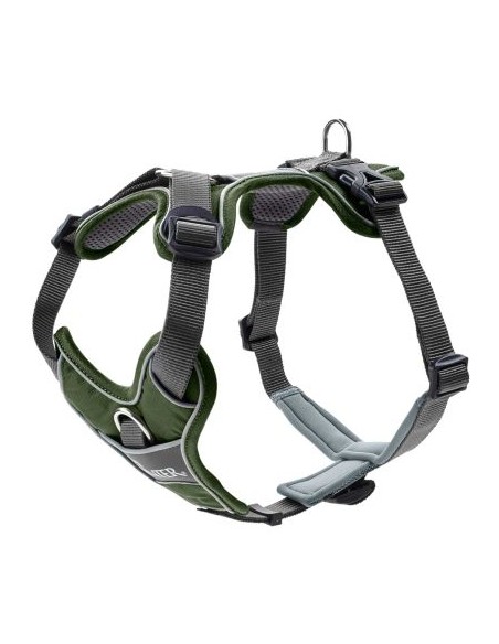 Dog harness HUNTER Divo, green/gray, S