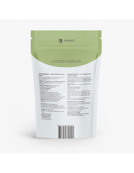 Liofilizēti kārumi MARKO DELIGHTS RAW Lamb Tripe jēra kuņģi 100 gr