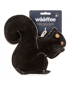 Dog toy, WOOFFEE, leather black squirrel, 18cm