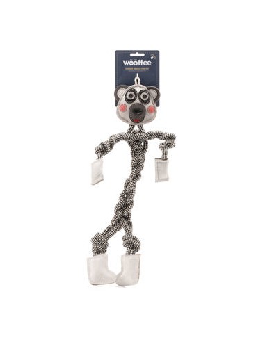 Dog toy, WOOFFEE, leather panda with rope, 44cm