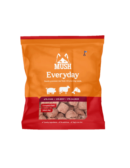 Svaigā barība suņiem MUSH EveryDay RED cūka liellops lasis 3 kg