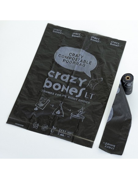 Compostable pet bags CRAZY BONES - 1 roll