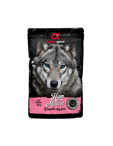 Paté for dogs, ALPHA SPIRIT - WET ham, 85 gr.